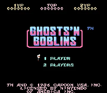 Ghosts'n Goblins (USA) screen shot title